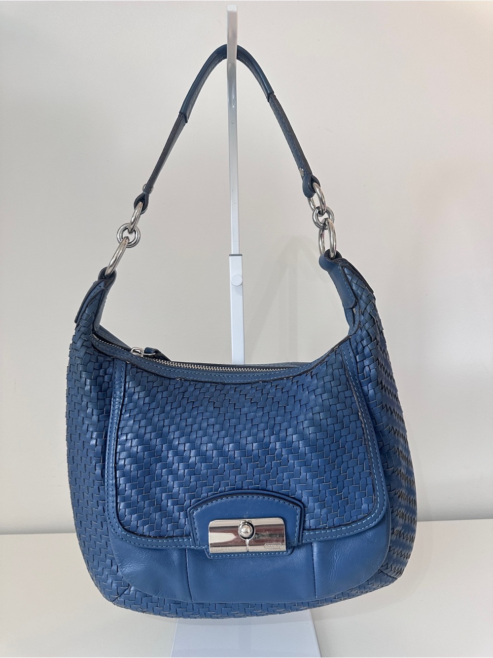 Coach Kristin Woven Leather Hobo Shoulder Bag